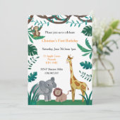 ファースト誕生日ジャングル招待状 招待状 (スタンド正面)
