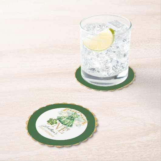 ファースト誕生日セントパトリックの日パーソナライズされた ペーパーコースター (インサイチュ)