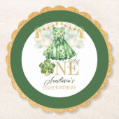 ファースト誕生日セントパトリックの日パーソナライズされた ペーパーコースター (正面)