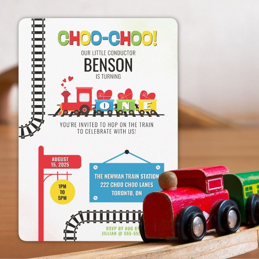 ファースト誕生日トレイン招待状 招待状