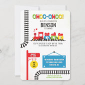 ファースト誕生日トレイン招待状 招待状 (正面)