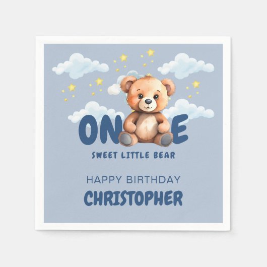 ファースト誕生日ナプキンス スタンダードカクテルナプキン (正面)