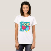 ファースト誕生日ハッピーフクロウ Tシャツ (正面フル)