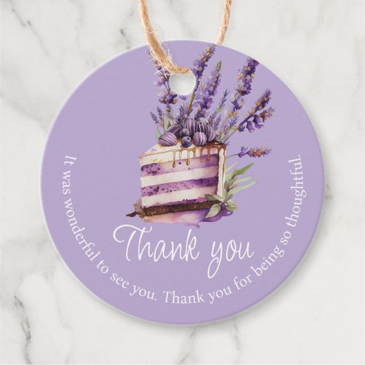 ファースト誕生日バイオレットパーソナライズされたサンキュー フェイバータグ (正面)