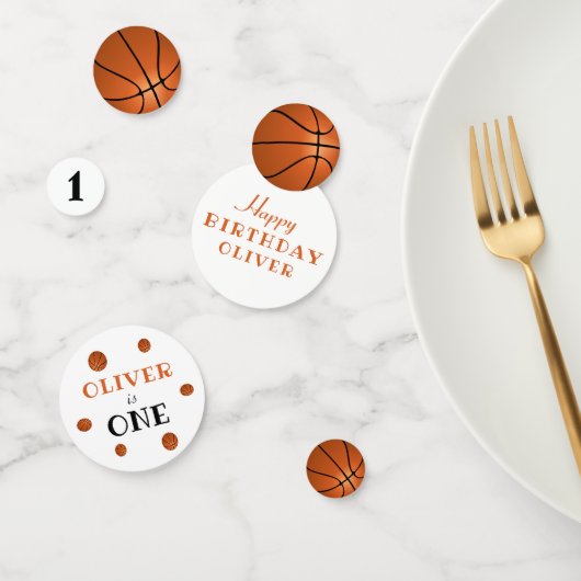 ファースト誕生日バスケットボールバースデーパーティー コンフェッティ (グループ)