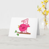 ファースト誕生日バーディ カード (黄色い花)