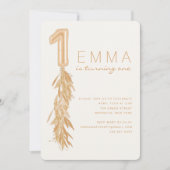 ファースト誕生日パンパスバルーンガーランド招待状 招待状 (正面)