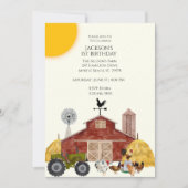 ファースト誕生日ファームバーンアニマルズ招待状 招待状 (正面)