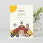 ファースト誕生日ファームバーンアニマルズ招待状 招待状 (スタンド正面)