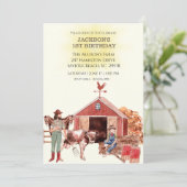 ファースト誕生日ファームバーンアニマルズ招待状 招待状 (スタンド正面)