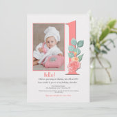 ファースト誕生日フォト招待状 招待状 (スタンド正面)