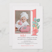 ファースト誕生日フォト招待状 招待状 (正面/裏面)