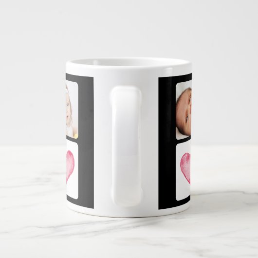 ファースト誕生日フォト誕生日マグ ジャンボコーヒーマグカップ (裏面)