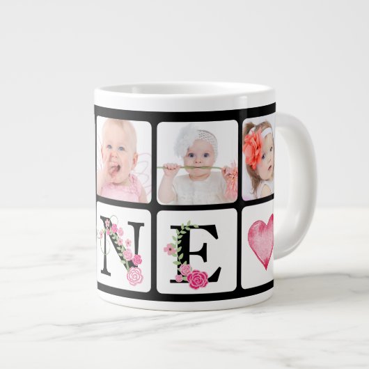 ファースト誕生日フォト誕生日マグ ジャンボコーヒーマグカップ (正面右)