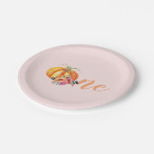 ファースト誕生日フラワーパンプキンプレート ペーパープレート (アングル)