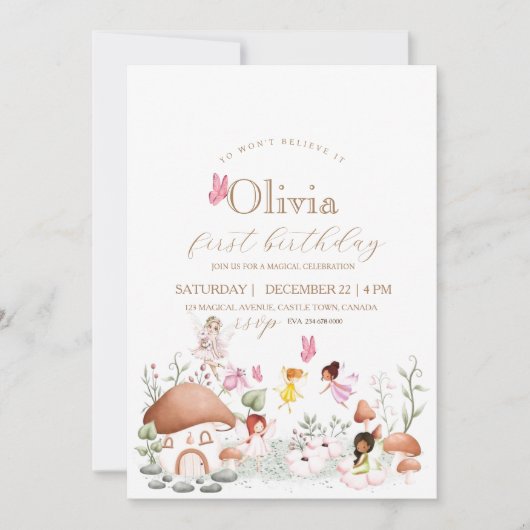 ファースト誕生日フラワーフェアウィスピクシーガールズ 招待状 (正面)