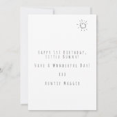 ファースト誕生日フローラワン&バニーカード 招待状 (裏面)