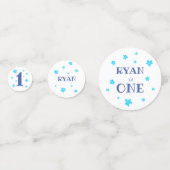 ファースト誕生日ブルーフォトバースデーパーティー コンフェッティ (裏面)