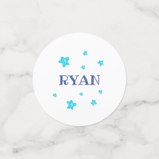 ファースト誕生日ブルーフォトバースデーパーティー コンフェッティ (スモール正面)