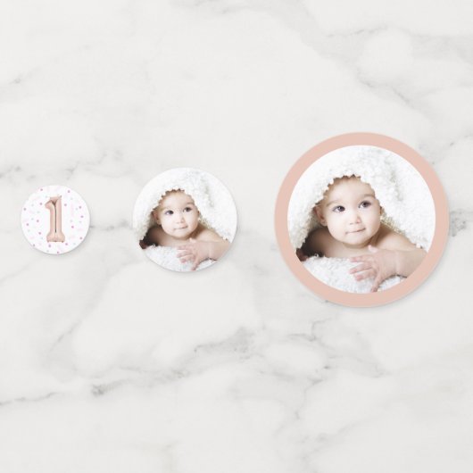 ファースト誕生日ベガーリービーガールフォト誕生日 コンフェッティ (正面)