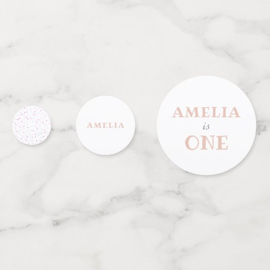 ファースト誕生日ベガーリービーガールフォト誕生日 コンフェッティ (裏面)