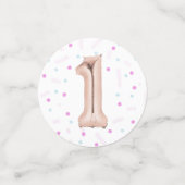 ファースト誕生日ベガーリービーガールフォト誕生日 コンフェッティ (スモール正面)