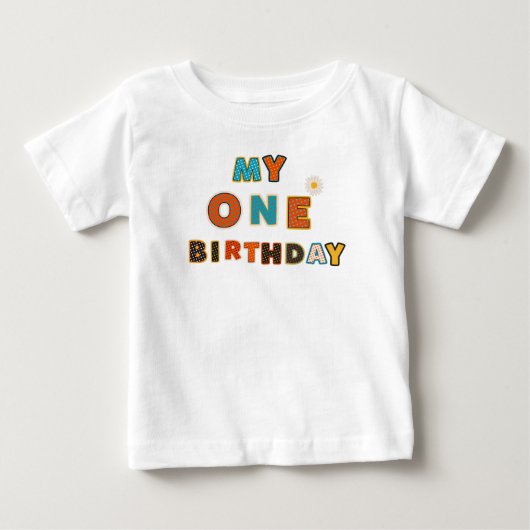 ファースト誕生日ベビーガール ベビーTシャツ (正面)