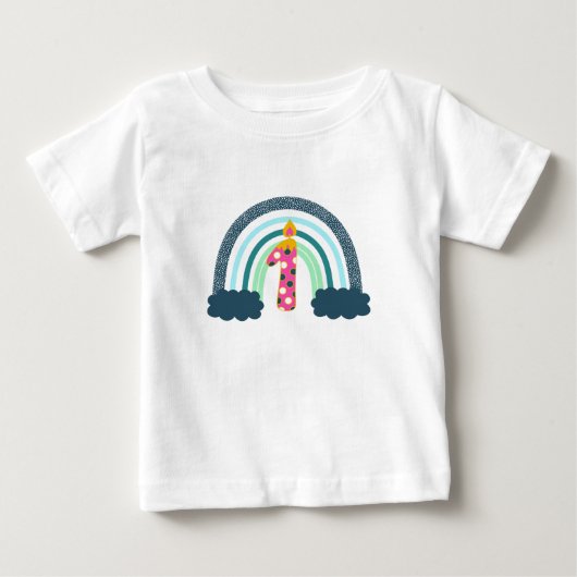 ファースト誕生日ボホベビーガールサマー ベビーTシャツ (正面)