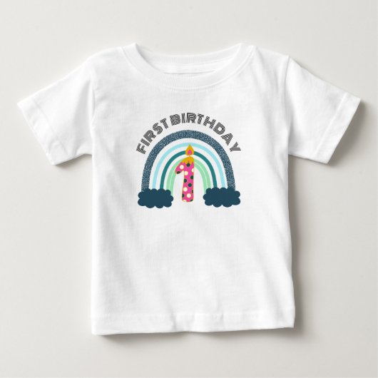 ファースト誕生日ボホベビーガール ベビーTシャツ (正面)