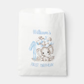 ファースト誕生日ボーイかわいい象の好意バッグ フェイバーバッグ (正面)