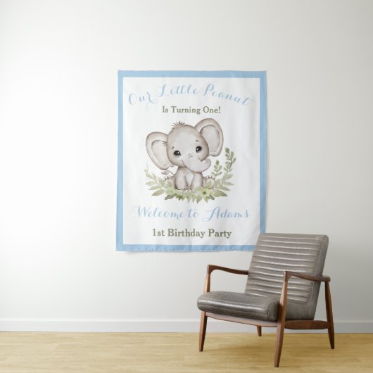 ファースト誕生日ボーイウェルカムサインタペストリー タペストリー (インサイチュ)