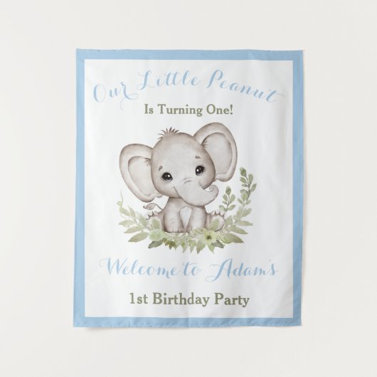 ファースト誕生日ボーイウェルカムサインタペストリー タペストリー (正面)