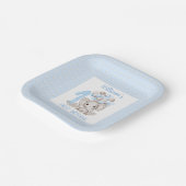 ファースト誕生日ボーイエレファントブルー紙プレート ペーパープレート (傾斜あり)