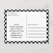 ファースト誕生日ボーイズレーストラックモダンおもしろい ポストカード (裏面)