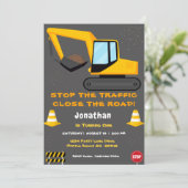 ファースト誕生日ボーイズ建築パーティー 招待状 (スタンド正面)