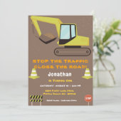 ファースト誕生日ボーイズ建築パーティー 招待状 (スタンド正面)