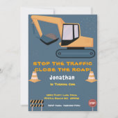 ファースト誕生日ボーイズ建築パーティー 招待状 (正面)