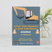 ファースト誕生日ボーイズ建築パーティー 招待状 (スタンド正面)