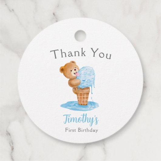 ファースト誕生日ボーイテディベアアイスクリーム フェイバータグ (裏面)