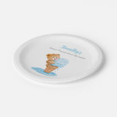 ファースト誕生日ボーイテディベアアイスクリーム ペーパープレート (アングル)