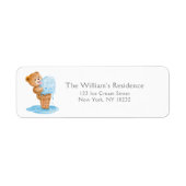 ファースト誕生日ボーイテディベアアイスクリーム ラベル (正面)