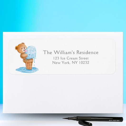 ファースト誕生日ボーイテディベアアイスクリーム ラベル