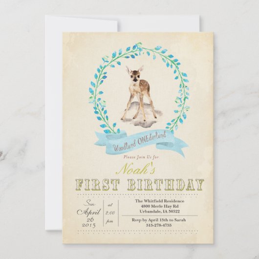 ファースト誕生日ボーイディア招待状 招待状 (正面)