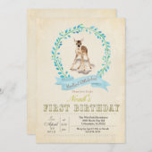 ファースト誕生日ボーイディア招待状 招待状 (正面/裏面)