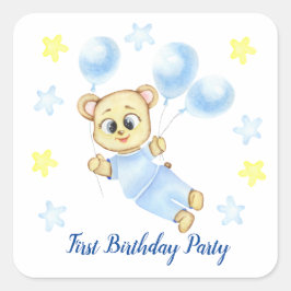 ファースト誕生日ボーイパーティー 前向き スクエアシール