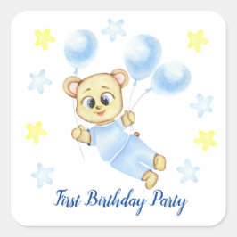 ファースト誕生日ボーイパーティー 前向き スクエアシール