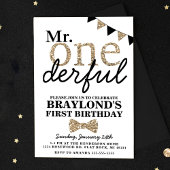 ファースト誕生日ミスター・オネダーフル招待状 招待状