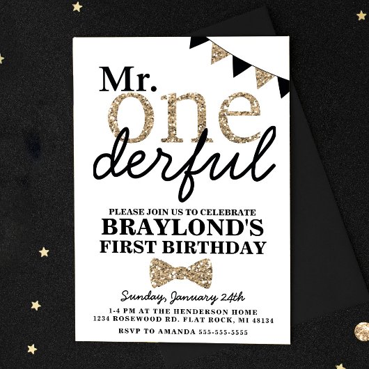ファースト誕生日ミスター・オネダーフル招待状 招待状