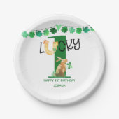 ファースト誕生日ラッキーワンアイリッシュテーマパーティー ペーパープレート (正面)