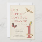 ファースト誕生日ラブバグバビーガール招待状 招待状 (正面)